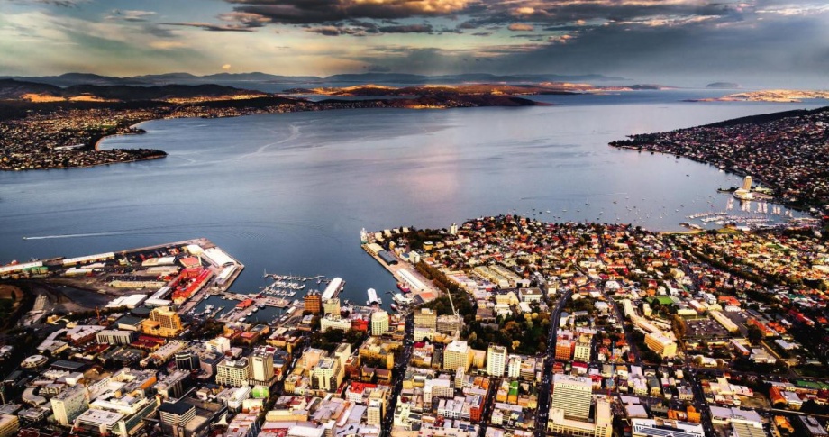 aerial view of Hobart