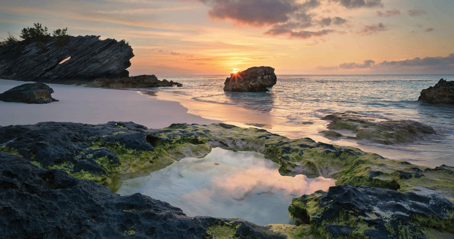 Bermuda-sea-natural-pool-sunset