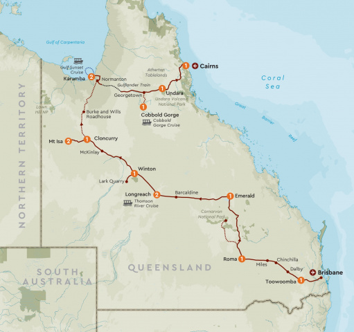 Map of Longreach & Outback Queensland Spectacular 2024