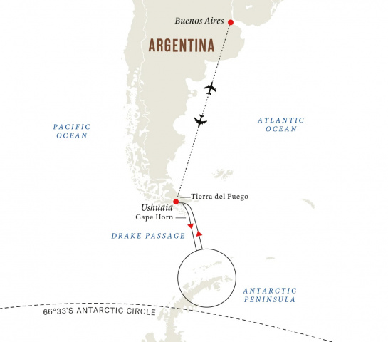 Map of Highlights of Antarctica