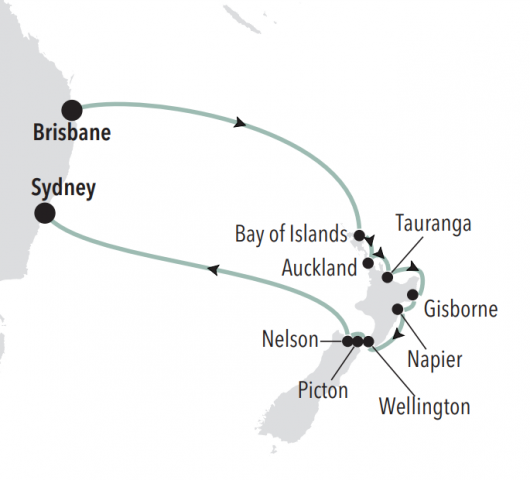 Map of Brisbane to Sydney in Luxury