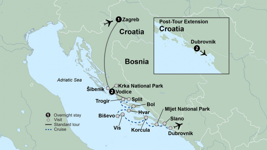 Map of Croatia & Its Islands