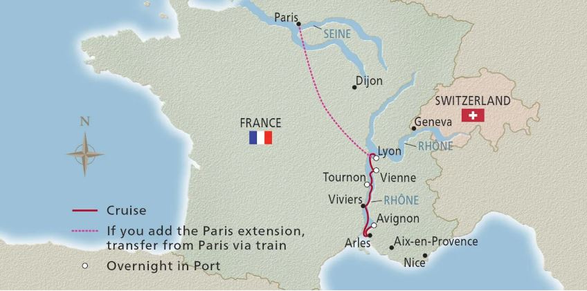 Map of Lyon & Provence