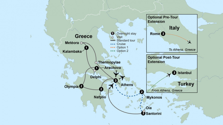 Map of Greece and It's Islands