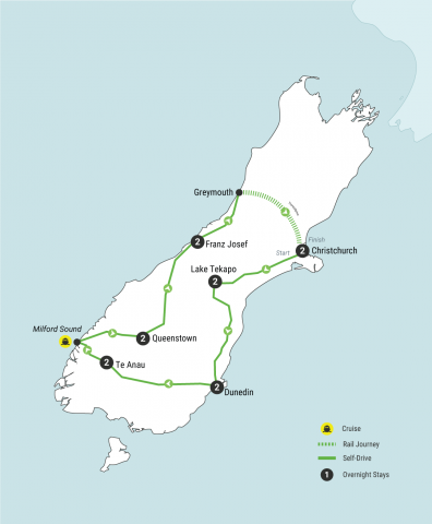 Map of South Island Wanderer