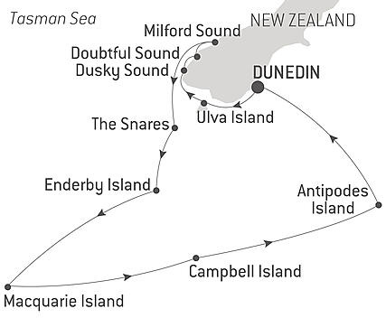 Map of New Zealand Subantarctic Expedition