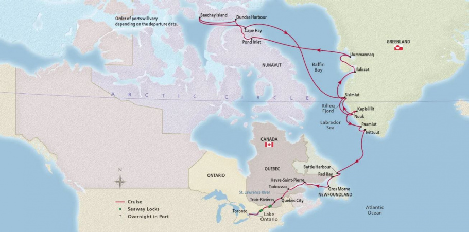 Map of Canada & the Northwest Passage