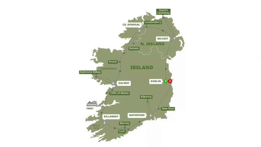 Map of Amazing Ireland