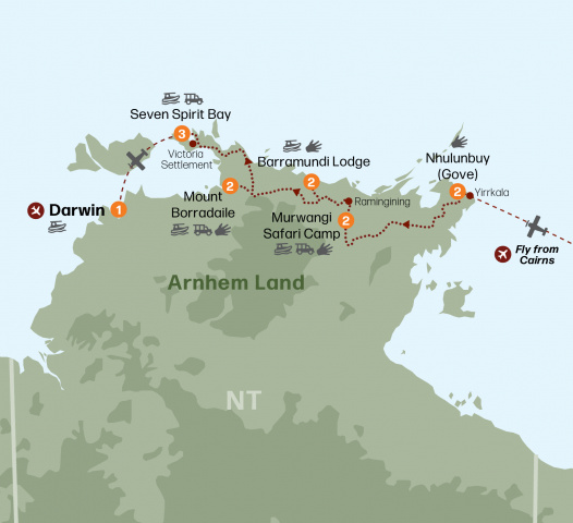 Map of Arnhem Land Wilderness Adventure 2024