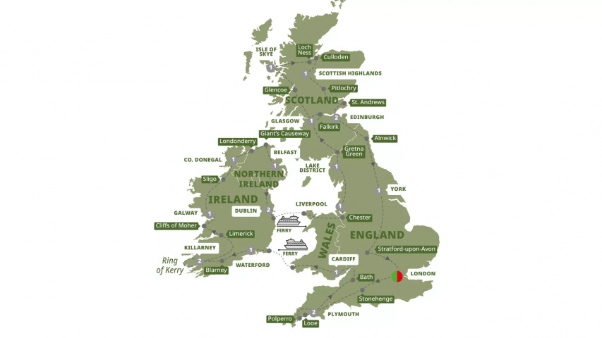 Map of Britain & Ireland Grandeur
