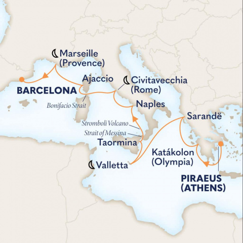 Map of Mediterranean Romance Package