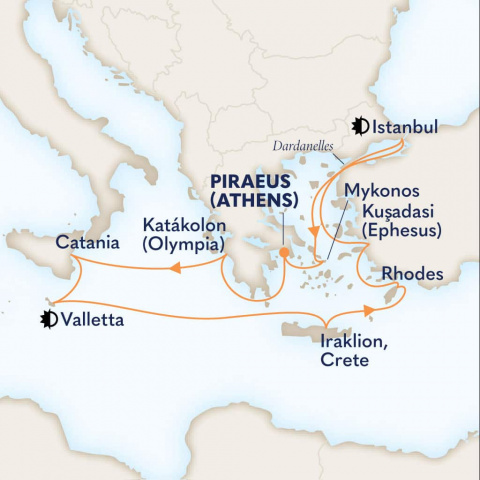 Map of Turkey & Greek Isles package