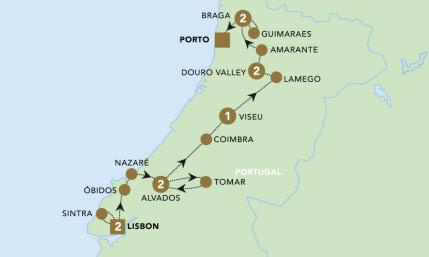Map of Discover Portugal
