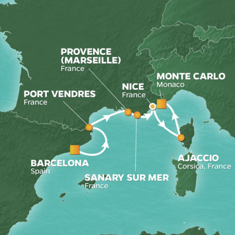 Map of France Intensive Voyage