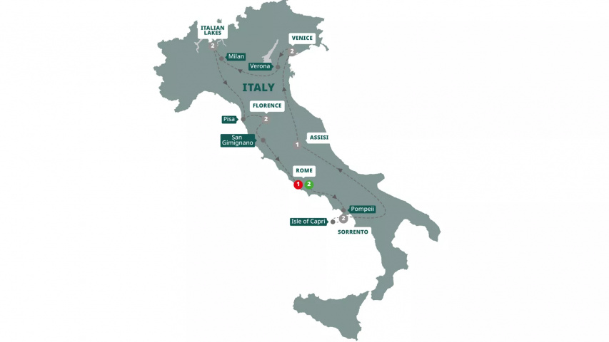 Map of Best of Italy
